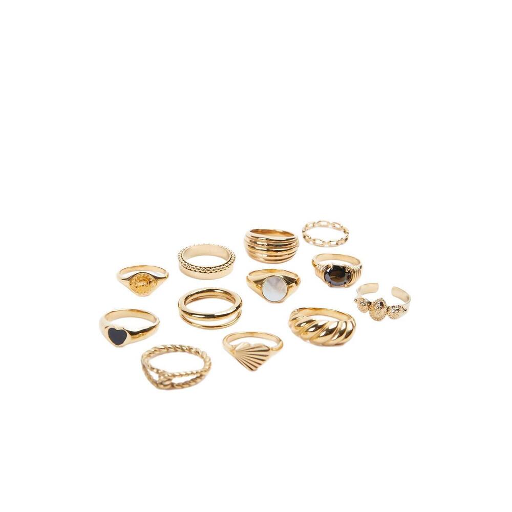 NEW BAZOU retro ring set in gold